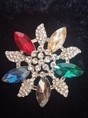 Mullti Colored Rhinestone Brooch
